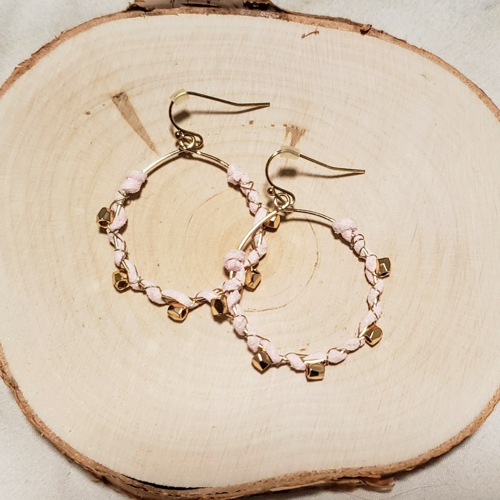 Pink Braided Earrings